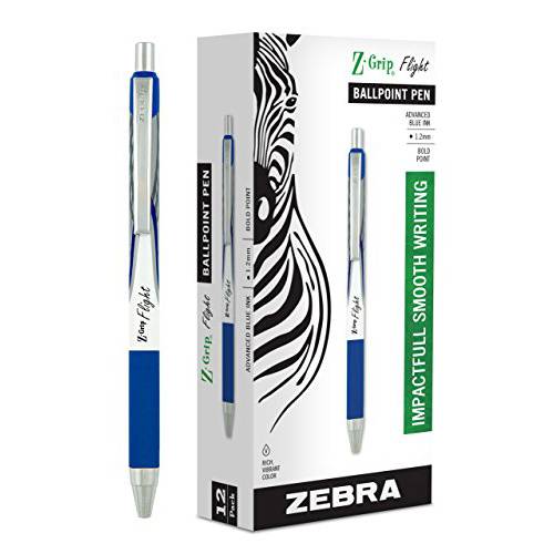 Zebra Pen Z-Grip 비행 개폐식 볼펜 굵은심 1.2mm 블랙 잉크 12-Count