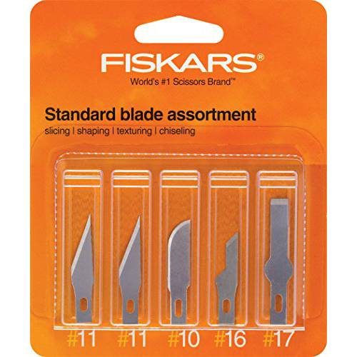 Fiskars 164190-1001 스탠다드 종류다양 Blades(2 Number.11, 1 Number.10, 1 Number.16, 1 Number.17), 5 팩
