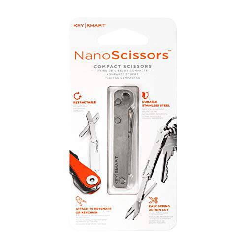KeySmart NanoScissors - 미니 휴대용 폴더블 키체인,키링,열쇠고리 가위