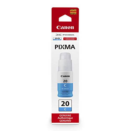 Canon GI-20 Cyan 잉크 병, 호환가능한 to PIXMA G6020 and G5020 메가탱크 프린터