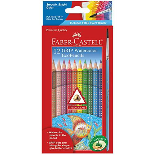 Faber-Castell  그립 수채화 EcoPencils - 12 워터 컬러 연필 브러쉬