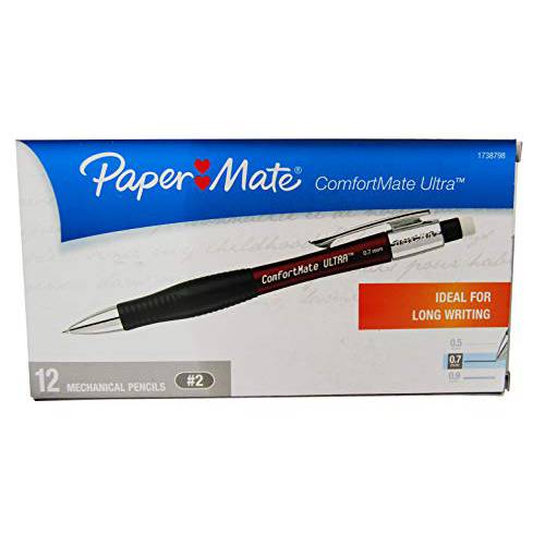 Paper Mate  편안한 메이트 울트라 샤프, 0.7mm, HB 2, 다양한 컬러, 12 Count