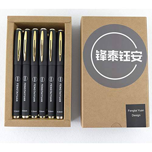 Fengtaiyuan 038P18 울트라 파인,가는 0.38mm 젤 잉크 롤러볼 Pens,펜 블랙 잉크 필기 부드러운 비지니스 Pens,펜 18 팩 0.38mm-Black