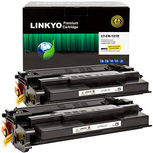 LINKYO  호환가능한 토너,잉크토너 카트리지 교체용 캐논 121 (블랙, 2-Pack)