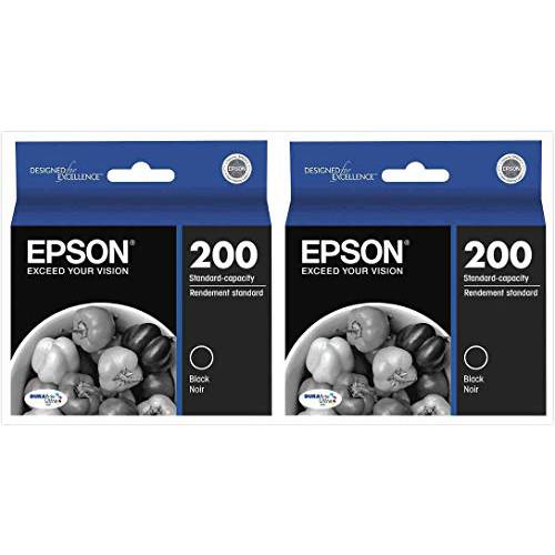 Epson  정품 200 (T200120) DURABrite 울트라 블랙 잉크카트리지, 프린트잉크 2-Pack