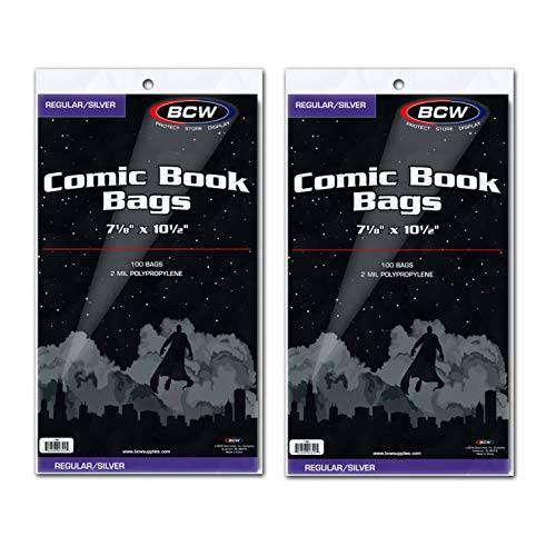 BCW 실버 Comic 백 - 200 Count