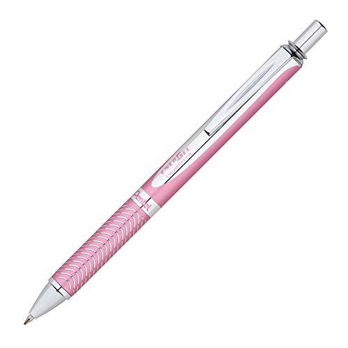 Pentel EnerGel 합금 RT 프리미엄 리퀴드 젤펜, 잉크펜 (0.7mm) 핑크 배럴, 블랙 잉크 (BL407P-A)