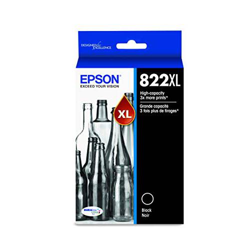 Epson DURABrite 울트라 T822 스탠다드 용량 카트리지 잉크 - 블랙 (T822XL120-S), 하이 용량