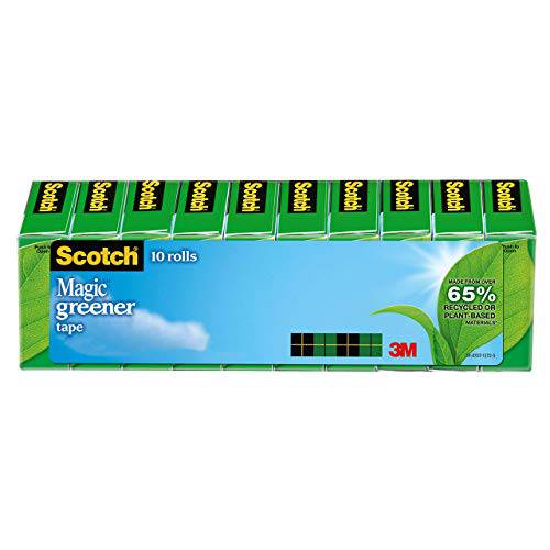 Scotch  매직 Greener 테이프, 10 Rolls, 다양한 사용목적, 보이지않는, 설계 리페어링, 3/ 4 x 900 인치, 상자 (812-10P)