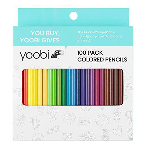Yoobi | 색연필 세트 | 레인보우 다양한색 팩 of 100