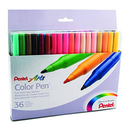 Pentel  컬러 펜, 세트 of 36, 다양한 (S360-36)