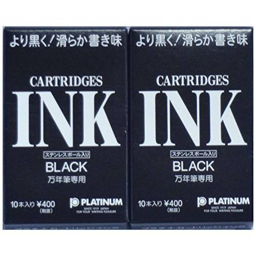 Platinum Fountainpen 잉크 카트리지 (블랙) 10 카트리지× 2 팩 (Japan 수입)