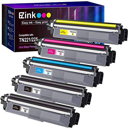 E-Z Ink ( TM) 호환가능한 토너,잉크토너 카트리지 교체용 Brother TN221 TN225 to 사용 MFC-9130CW HL-3170CDW HL-3140CW HL-3180CDW MFC-9330CDW (2 블랙, 1 Cyan, 1 Magenta, 1 Yellow, 5 팩)