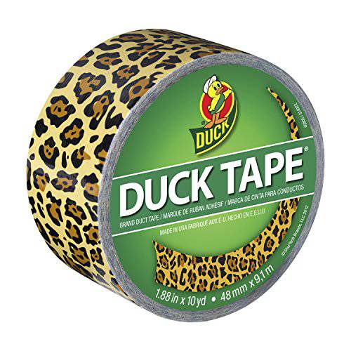 Duck 1379347 프린트 덕트테이프, 강력 접착 테이프 싱글 롤, 1.88 인치 x 10 Yards, Spotted 호피