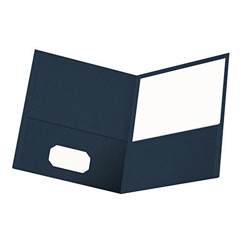 Oxford Twin-Pocket 폴더,홀더,화일홀더, Textured 용지,종이, 레터 사이즈, 다크 블루, Holds 100 시트, 박스 of 25 (57538EE)