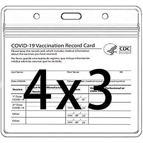 CDC Vaccination 카드 보호 3 X 4 인치 Vaccine 카드 홀더 커버 Immunization LP레코드 카드 홀더 클리어 비닐 플라스틱 슬리브 밀봉가능,밀봉 Zip (10 Pcs)
