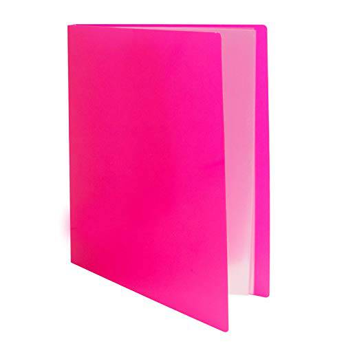 CRANBURY 바인더 플라스틱 커버 핑크 - (1 팩) 다양한,생생한 투명 폴리, 24 포켓 Presentation 북, 디스플레이 48 레터 사이즈 8.5x11 페이지, 듀러블 포트폴리오 북, 포함 라벨