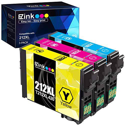 E-Z 잉크 (TM) 재충전,재생산 잉크카트리지, 프린트잉크 교체용 Epson 212 XL 212XL T212XL to 사용 Expression 홈 XP-4100 XP-4105 Workforce WF-2830 WF-2850 프린터 (1 Cyan, 1 Magenta, 1 Yellow, 3 팩)