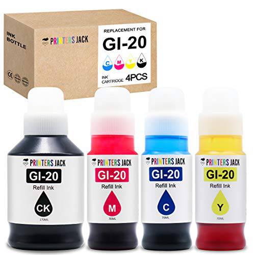 프린터 잭 호환가능한 캐논 GI-20 GI20 리필 잉크 병 키트 캐논 PIXMA G5020 G6020 G7020 메가탱크 프린터