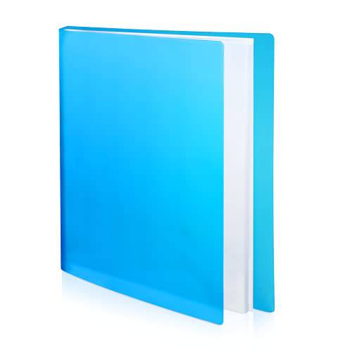 CRANBURY 바인더 플라스틱 커버 블루 - (1 팩) 다양한,생생한 투명 폴리 커버 24 포켓 Presentation 북, 디스플레이 48 레터 사이즈 8.5x11 페이지, 포트폴리오 북, 포함 라벨
