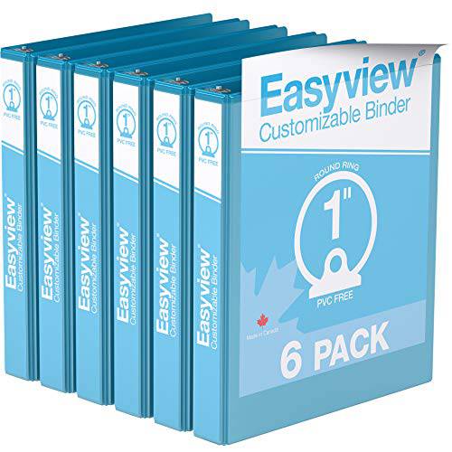 Easyview 프리미엄, 라운드 링, 맞춤형, 뷰 바인더, 6 팩