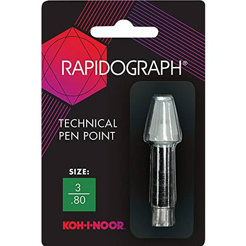 Koh-I-Noor Rapidograph 스테인레스 스틸 교체용 Point.80mm, 1 Each (72D.3)