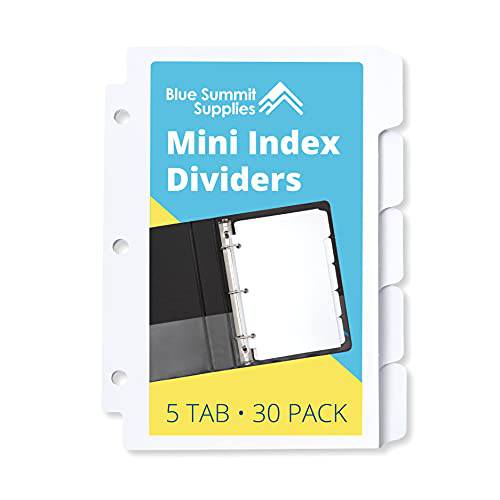 미니 인덱스 디바이더, 1/ 5 탭 Cut 용지,종이, 6 세트 (30-Pack)