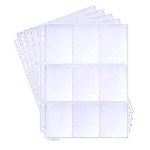 60 팩 1080 포켓 바인더 카드 커버 Double-Sided 9 포켓 트레이딩 카드 페이지 3 링 바인더, Ultra-Clear 플라스틱 페이지 커버 스포츠 카드,  명함, 게임 카드, 포토