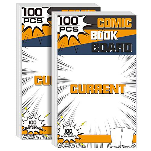 KKU Current Comic 보드 팩 of 200, Comic 북 백킹 보드 10.4×6.7, Acid 프리 클리어 Morden Comic 보드 화이트
