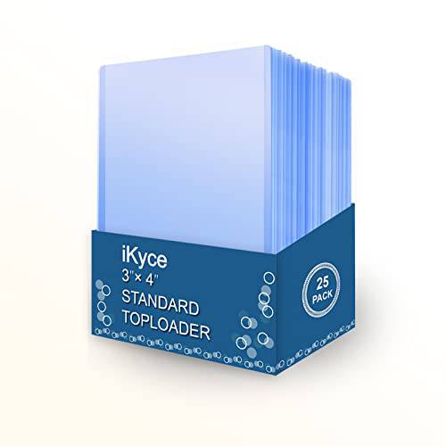 iKyce 3 x 4 toploaders, 25 하드 플라스틱 트레이딩 카드 홀더, 스포츠 카드 케이스 야구, 농구, 축구, 하키 and 골프