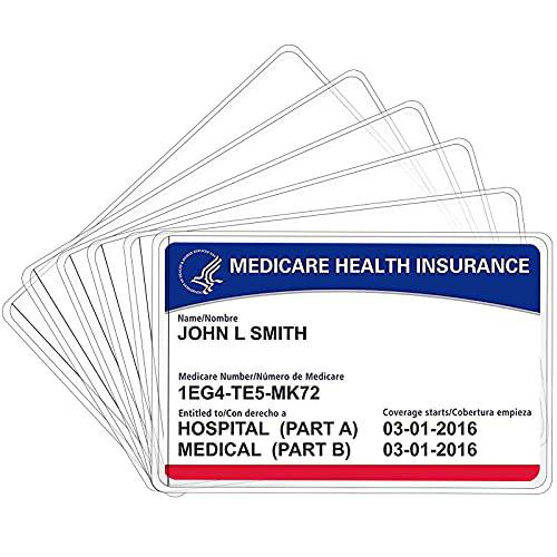 6 팩 New 메디케어 카드 홀더 보호 Sleeves，12Mil 클리어 PVC 방수 Medical 카드 보호 New 메디케어 카드 ，신용 카드 명함카드, 비즈니스 카드 Social 세큐리티 카드 보호