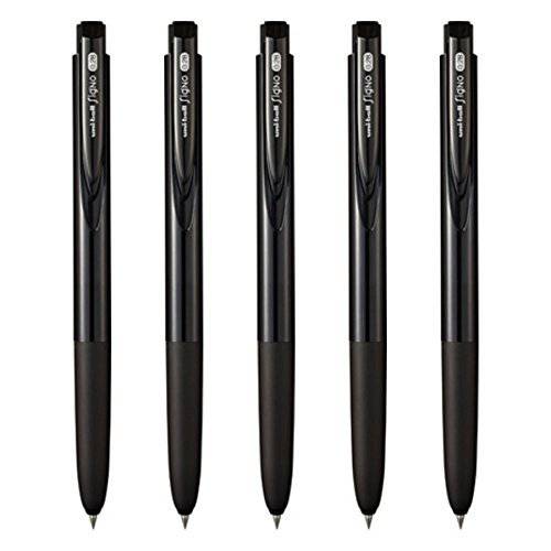 Uni-ball 시그노 RT1 개폐식 젤 잉크 펜, 울트라 마이크로 포인트 0.28mm, 러버 그립, 블랙 잉크, UMN-155-28, 밸류 세트 of 5