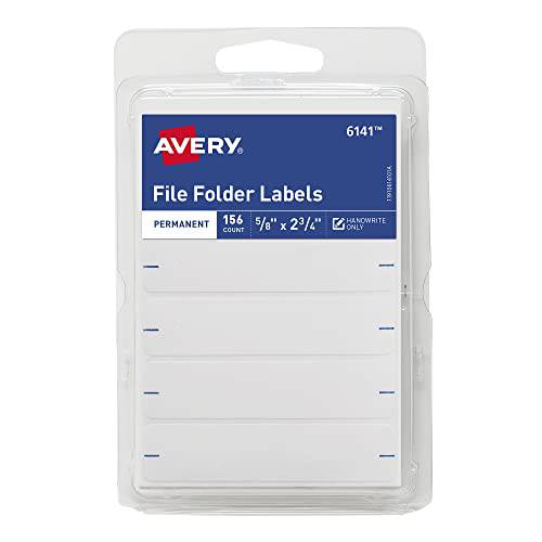 Avery 영구 화일,파일 폴더 라벨 2.75 x 0.625 인치, 화이트 156 라벨