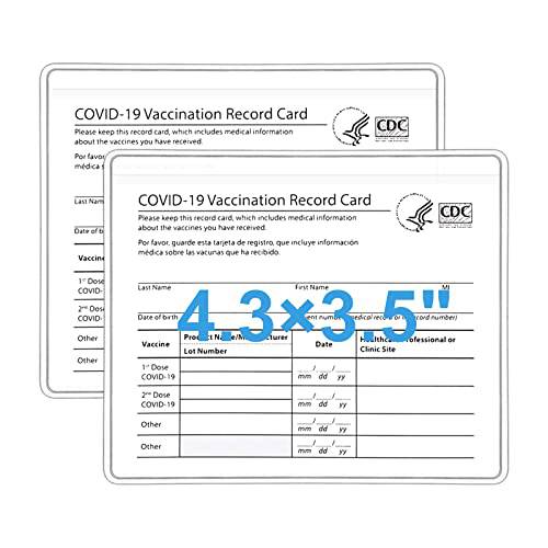 2 팩 비행기 여행용 악세사리 CDC Vaccine 카드 홀더 - 4.3x3.5 크루즈 필수 Vaccine 카드 보호 - 수평 ID 배지 태그 홀더 - 플라스틱 Vaccination 명함카드, 비즈니스 카드 홀더 여행용